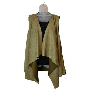 Ladies Vintage L&B Ranch Leather Vest Size Large